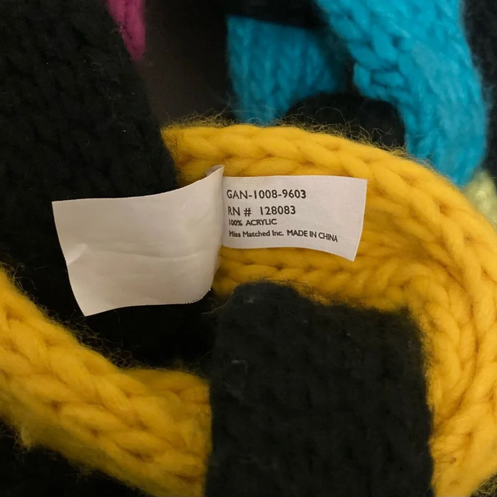 Little Miss Matched Colorful Chunky Knit Loop Chain Link Infinity Scarf 42” - Picture 6 of 11